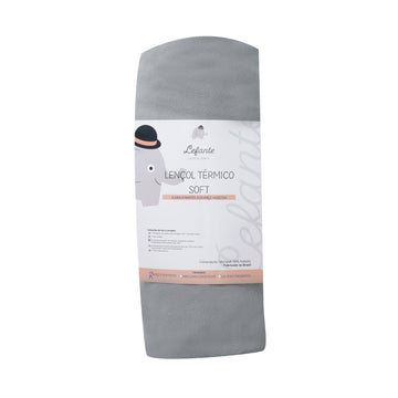 Lençol Berço Térmico Soft Cinza
