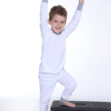 Pijama Longo Infantil Slim Algodão Branco