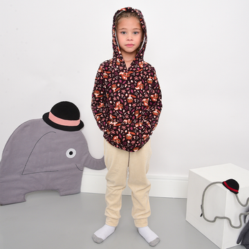 Pijama Longo Masai Mara Estampa Natureza Plush Marrom