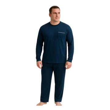 Pijama Longo Masculino Adulto Veneza Viscose Marinho