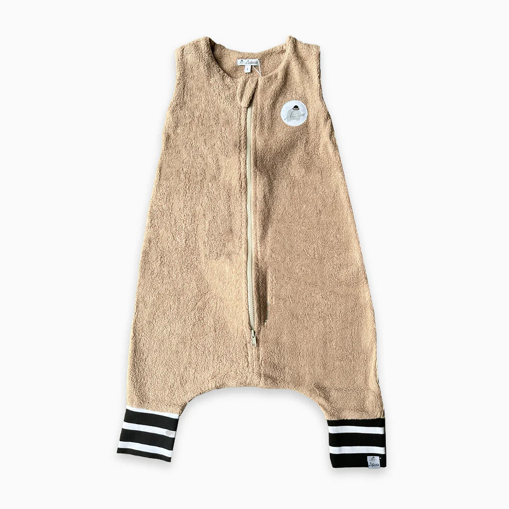 Saco De Dormir Com Pé Textura Urso Soft Marrom