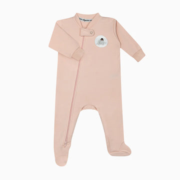 Macacão Bebê com Zíper Suedine Egípcio Rosé