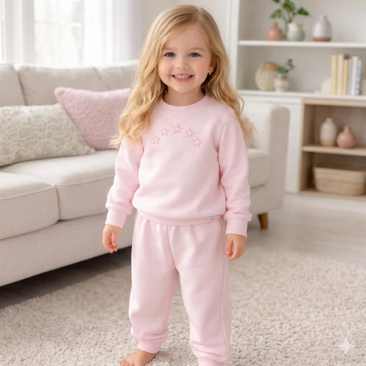 Pijama Longo Infantil Fleece (Soft) Rosa "Tina"