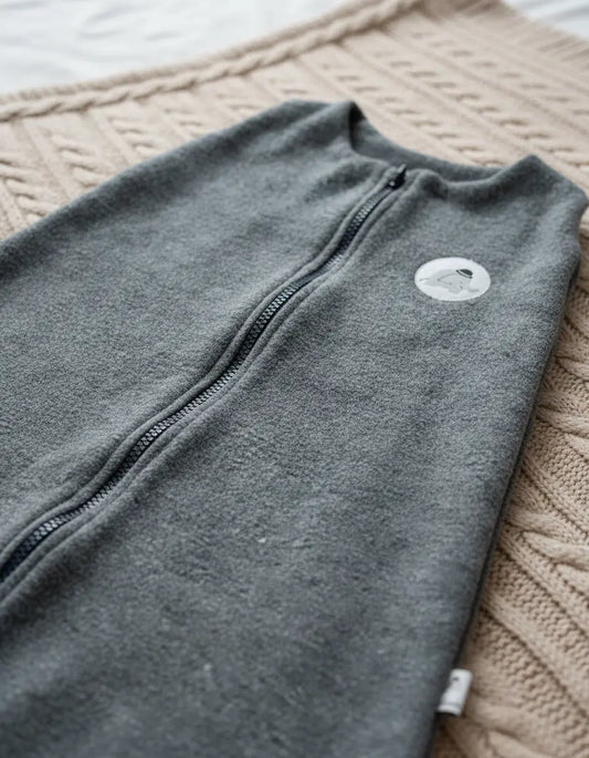 Saco de Dormir Bebê Moletom Azul Jeans Estonado