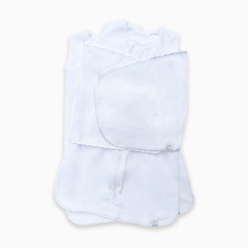 KIT Swaddle Suedine Branco - 2 sacos de dormir e 1 faixa