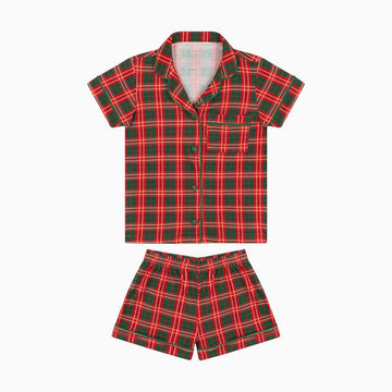 Pijama Americano Feminino Curto Infantil Lily Viscose Vermelho