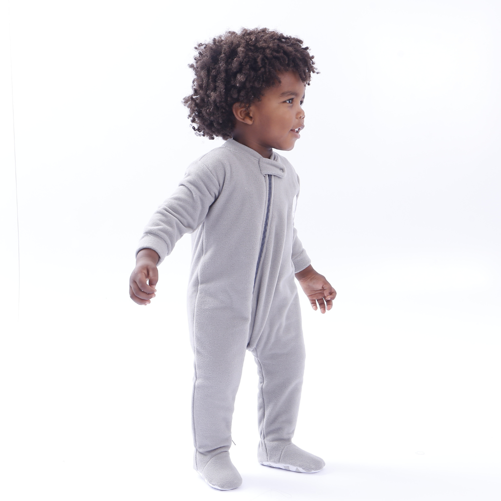 Macacão Bebê com Zíper Soft Cinza