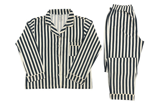 Pijama Infantil Americano Barcelona estampa listras viscose Marinho