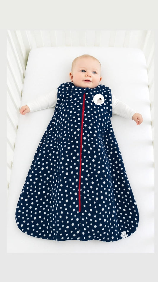 Saco de Dormir Bebê Estampa Bolinhas Soft Marinho