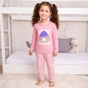 Pijama Longo Infantil Menina Shimeji Rosa