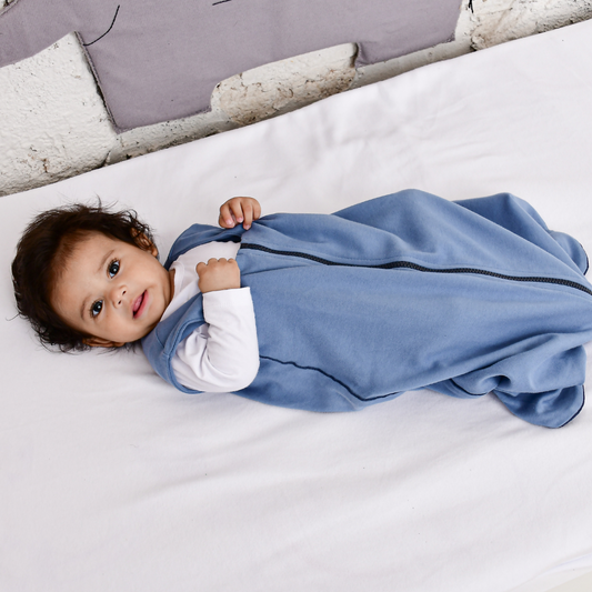 Saco De Dormir Bebê Suedine Azul