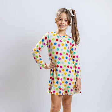 Camisola Infantil Manga Longa Happy Colors Estampa Smile Viscose Amarela