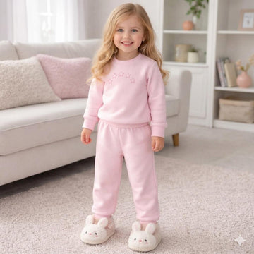 Pijama Longo Infantil Fleece (Soft) Rosa "Tina"