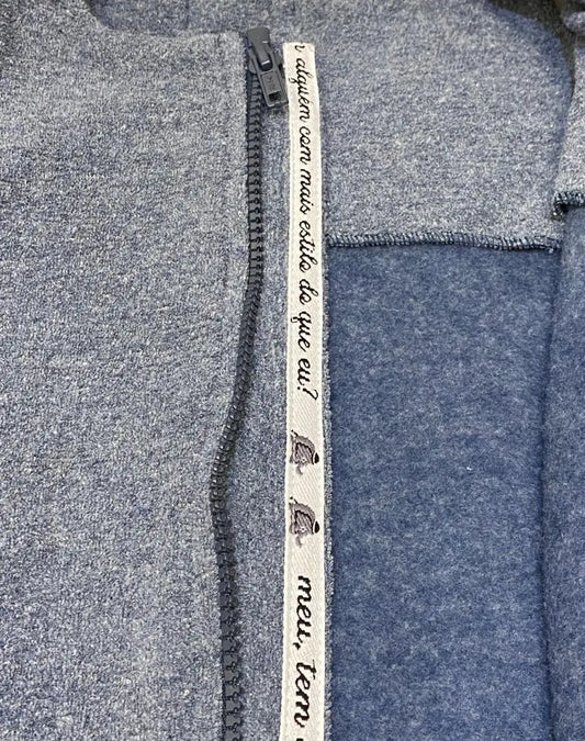 Saco De Dormir Com Pé Moletom Azul Jeans Estonado