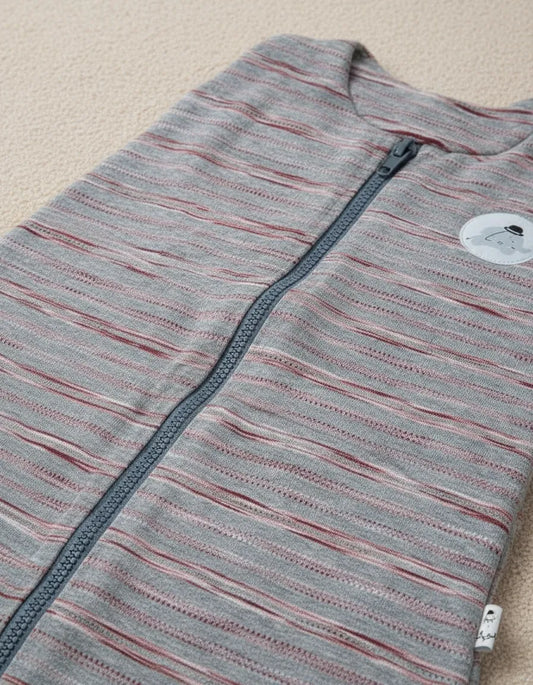 Saco De Dormir Bebê Verão Malha Riscadinho Vermelho