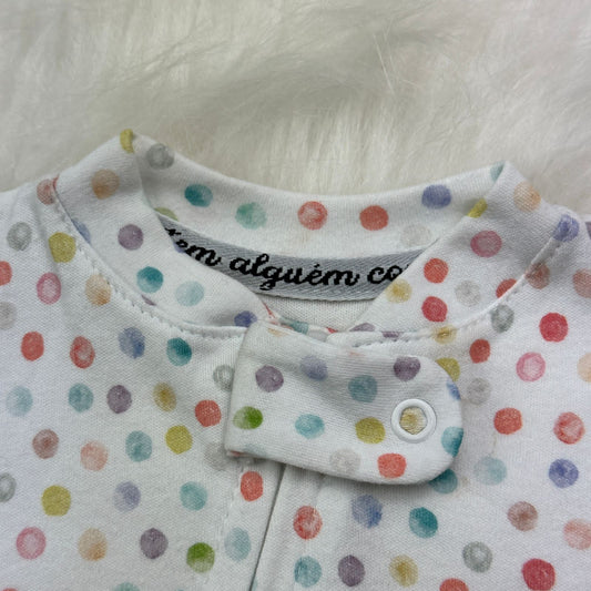 Macacão Bebê Zíper Algodão Suedine Egípcio Aquarela
